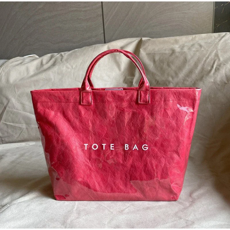 Dupont Letter Design PVC-Einkaufstasche, vielseitige bunte Handtasche, minimalistische, langlebige Einkaufstasche, große Kapazität, Reisetasche für Damen – Detail 17