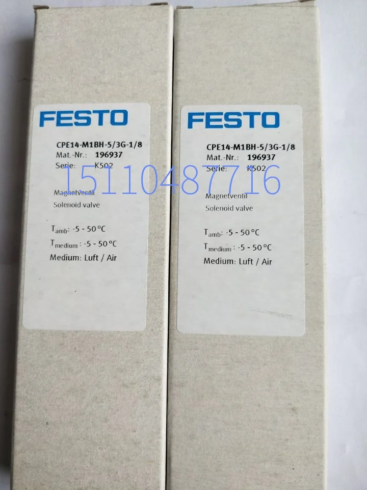 Festo FESTO Solenoid Valve 196937 CPE14-M1BH-5/3G-1/8 Original Genuine Stock