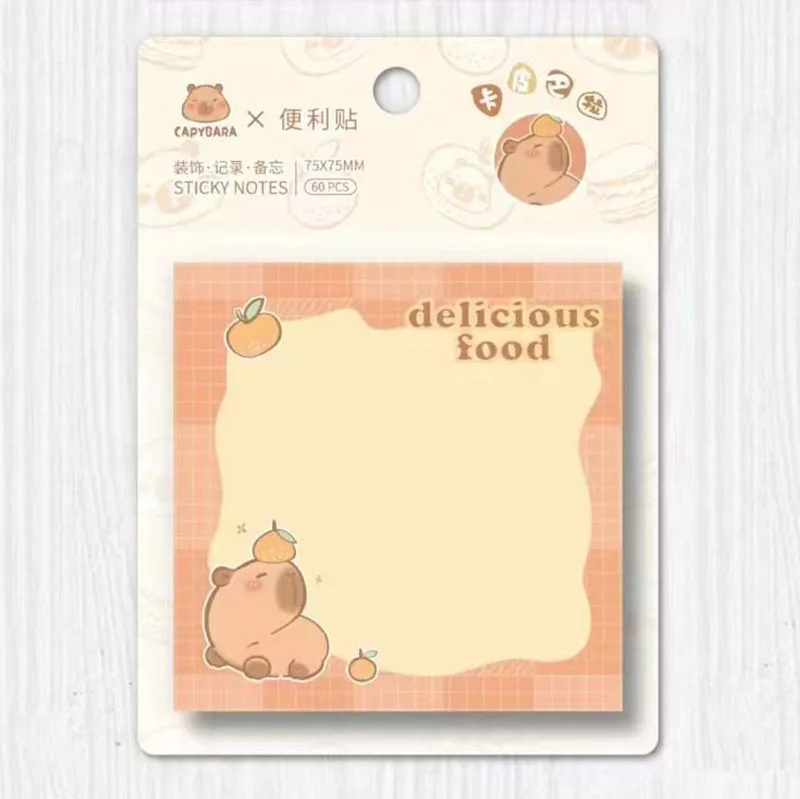 Imagem -03 - Creative Capybara Memo Pad Sticky Note Etiqueta Bonito n Times Papelaria Notepad Post Escritório e Material Escolar 24 Pcs por Lote