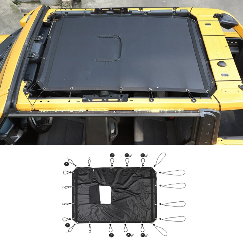 

Покрытие для гамака на крышу автомобиля, сетка для хранения и отдыха для Ford Bronco 2021-2024, 4 двери, аксессуары для интерьера