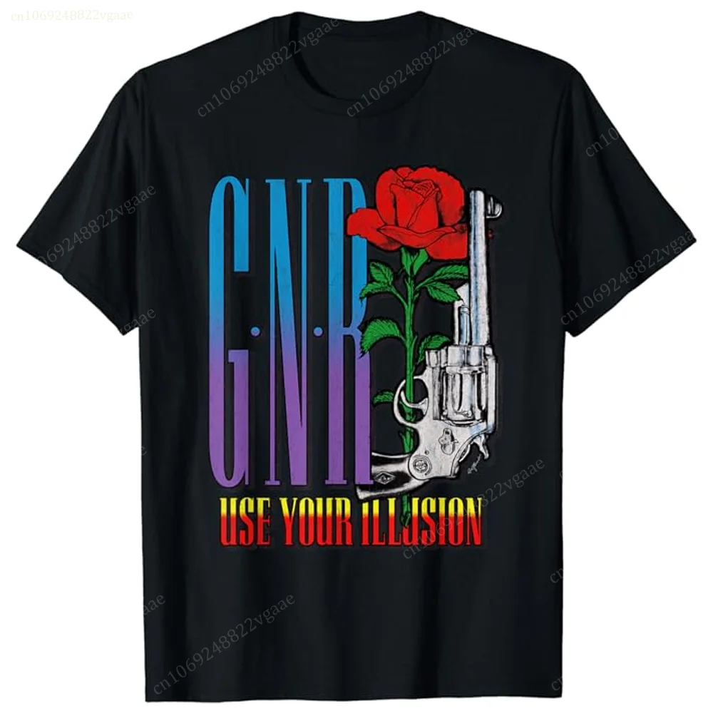Summer Guns N Roses Cotton T Shirt Men Women Vintage Short Sleeve Kids Tee Shirt Oversized Tops Clothes Rock Band Streetwear