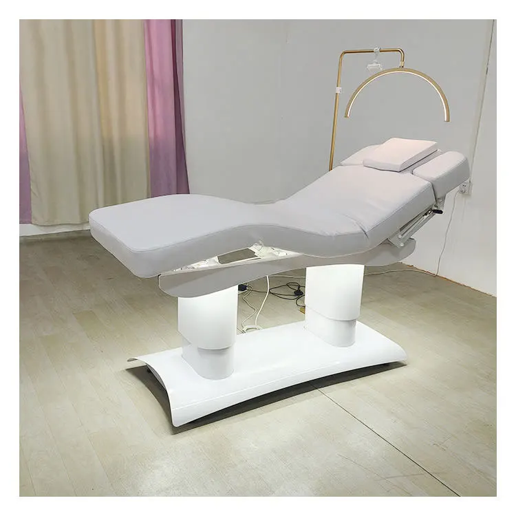 Professional Electric Massage Bed with Heated Vibrating Function, PU Leather Treatment Table, Salon Facial Eyelash Bed