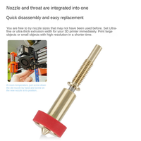 Exquisite-4Pcs All-In-One Bimetal Nozzles Heatbreak Brass Titanium Nozzle For E3D Hotend Extruder, Durable Easy To Use 0.6Mm Noz