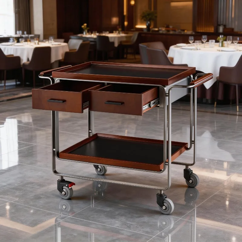 SCY wine push service truck commercial with drawer snack cart high-end restaurant multi-function food delivery truck