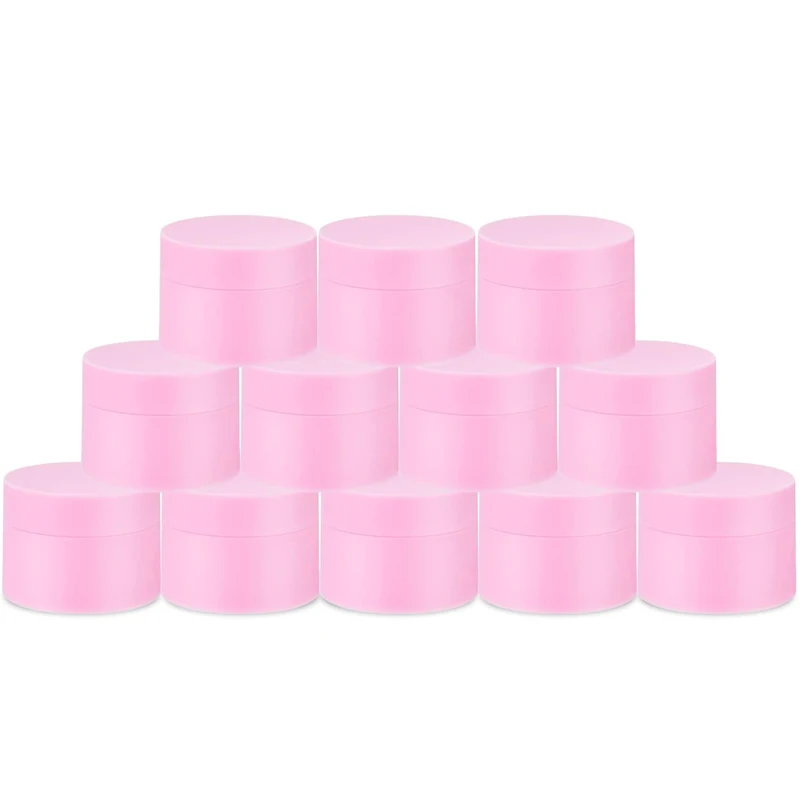

20Pcs 10ml Travel Containers Plastic Cream Jars Small Travel Size Containers with Lid for Lotion Makeup Cosmetics (Pink)
