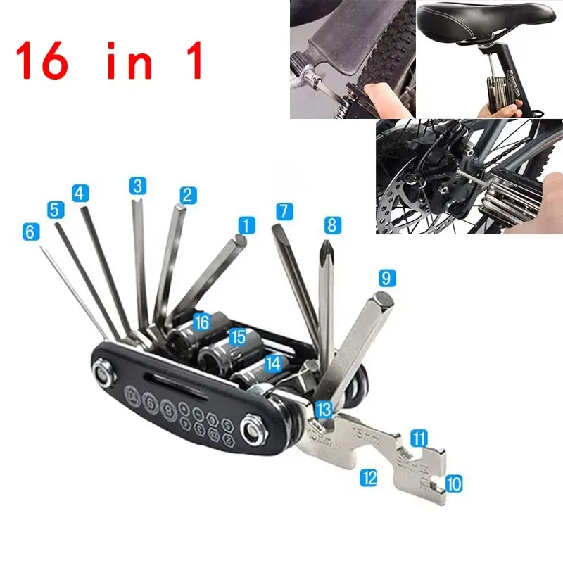 AliExpress oein 16 in 1 Bike Bicycle Multi Repair Tool Set Kit Hex Spoke Cycle Screwdriver Tool Wrench Mountain Cycle Tool Sets Black