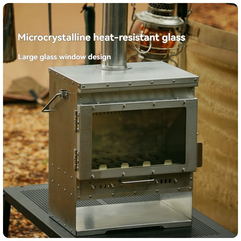 

Outdoor stainless steel fireplace outdoor green stove wood fire stove camping stove portable heating tent stove