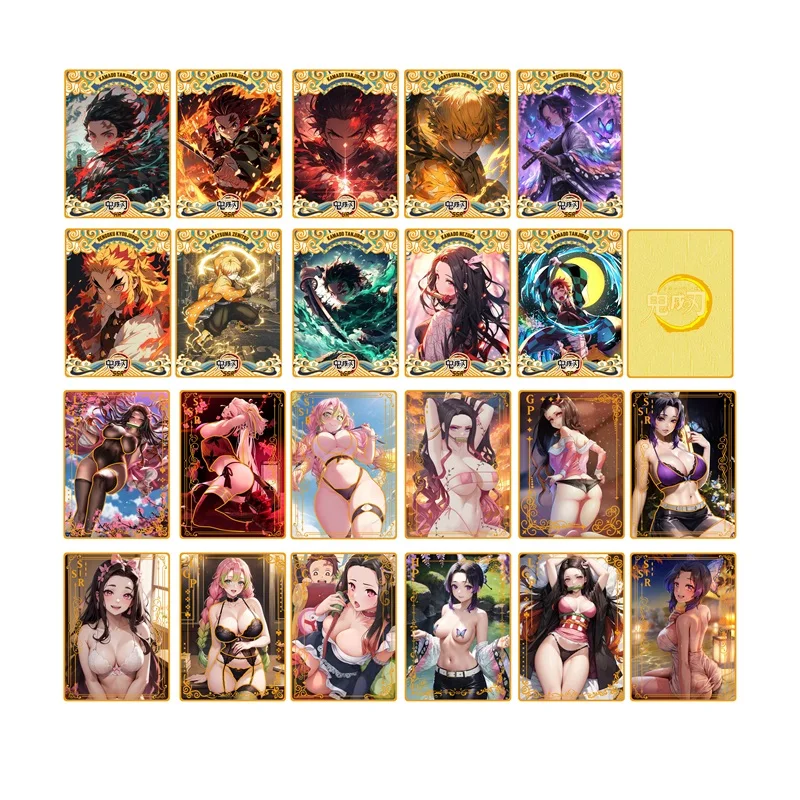 2024 New Demon Slayer Metal Card Nezuko Mitsuri Rias Yae Miko Makima Albedo Card Genshin Impact Goddess Story per regalo di natale