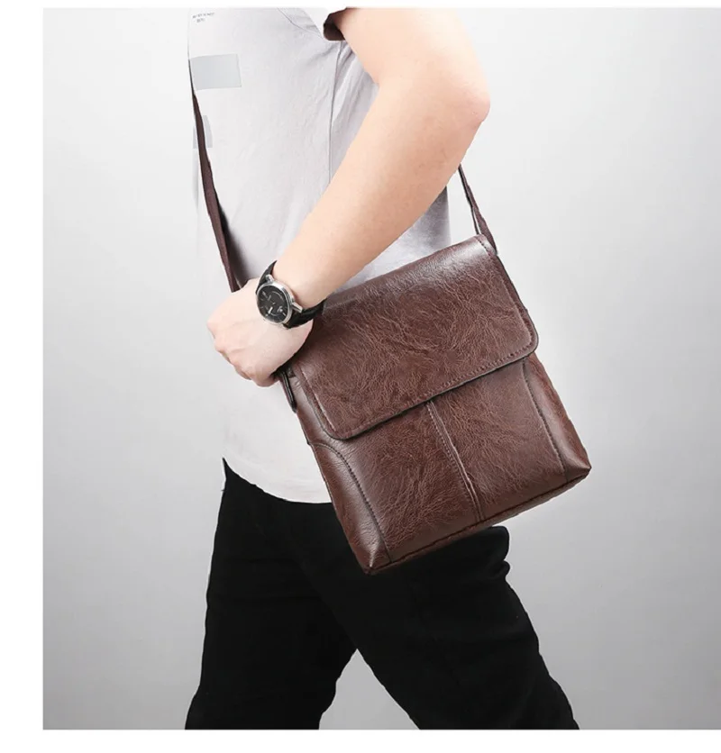 Vintage Men\'s Shoulder Bags Brand Crossbody Bags For Man Designer Male Pu Leather Messenger Bags Big Capacity Handbags Fashion