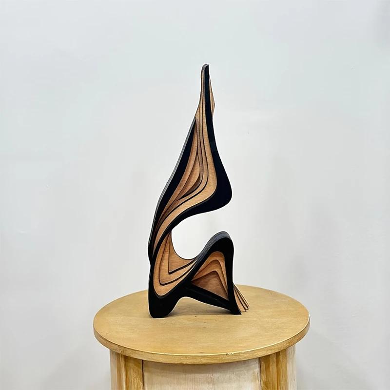 Wooden Three-dimensional Curved Artistic  Decoration   Bookshelf  Room Decoration Desktop Ornaments  Irregular Shape Artwork