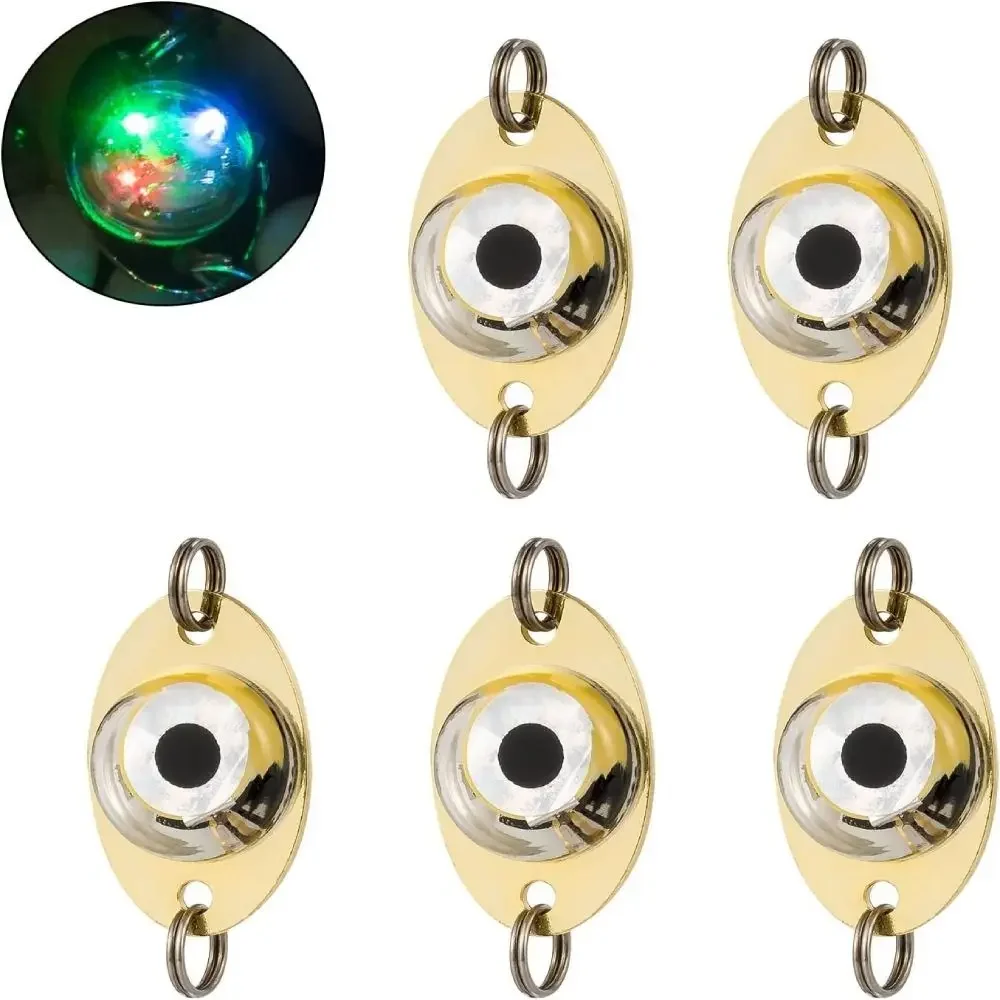 Waterproof Underwater Fishing Light Electronic Luminous Metal Eye Shaped Fishing Bait Light Mini Size LED Flashing