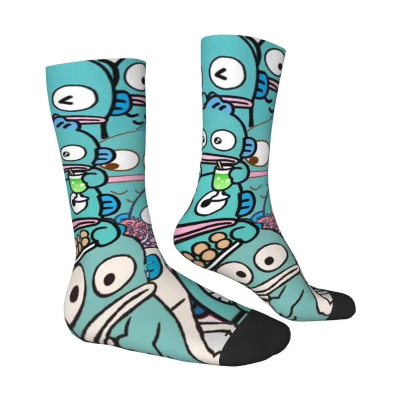 Custom Hangyodon Dress Socks for Men Women Warm Fashion Crew Socks