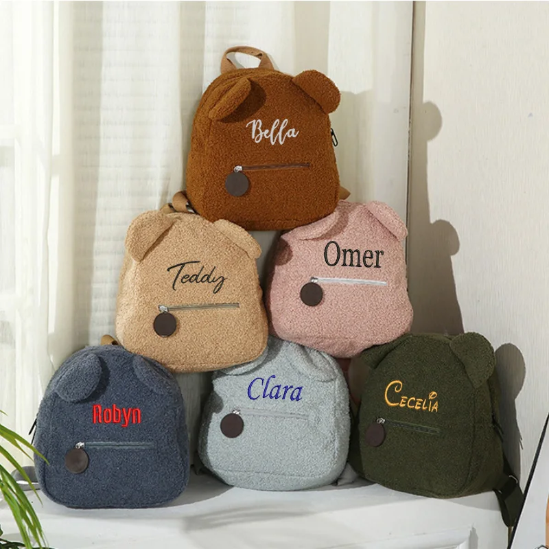 Custom Teddy Bear Backpack Embroidered Name Kids School Backpack Children\'s Day Party Gifts Birthday Bags with Personalized Name