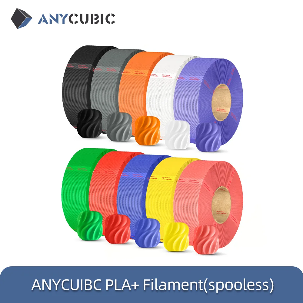ANYCUBIC PLA + recharge Filament sans bobine FDM imprimante 3D matériel d'impression coloré ténacité PLA + Filament pour Kobra 3 V2 S1C