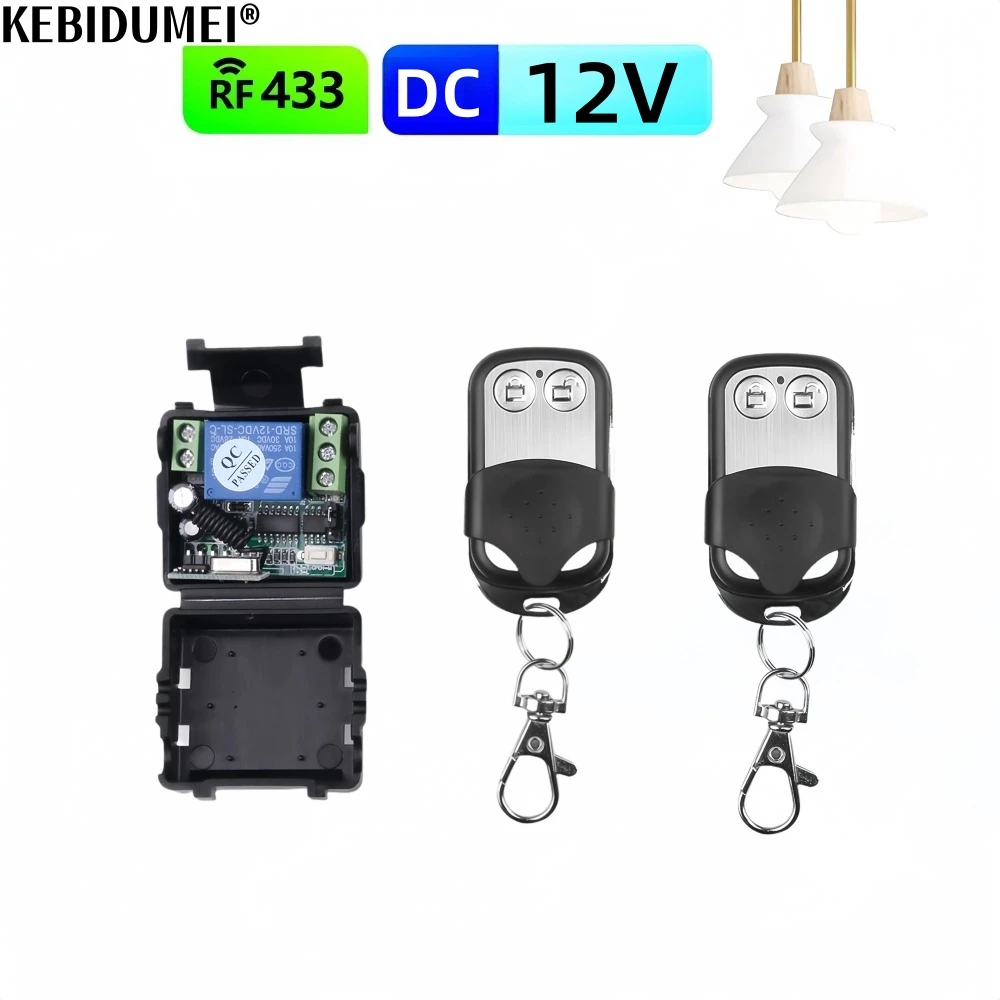 RF 433Mhz Remote Control Wireless Switch DC 12V 1CH 10A Receiver Transmitter Home LED Door Electromagnetic Lock DIY Module