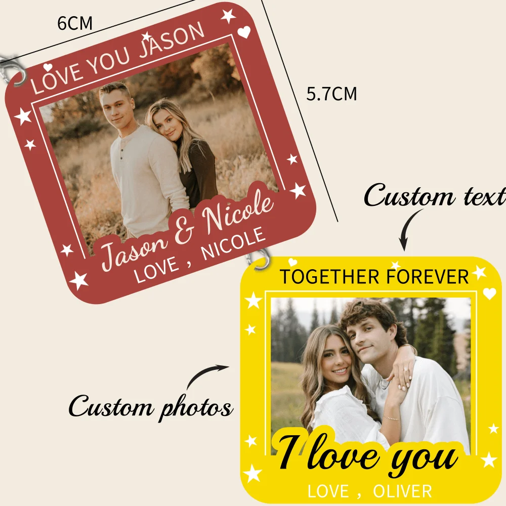 Custom Acrylic Keychain Personalized Photo Name Text Love Star Fashionable Key Chain Party Decoration Gift Customized Keychain