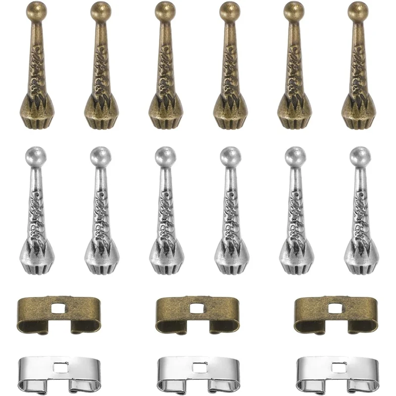 

ABRT-Bolo Tie Kit 18 Pcs Alloy Tie Tips Replacement End Caps Slides Clasps Findings For Clothes Decor DIY Crafts C