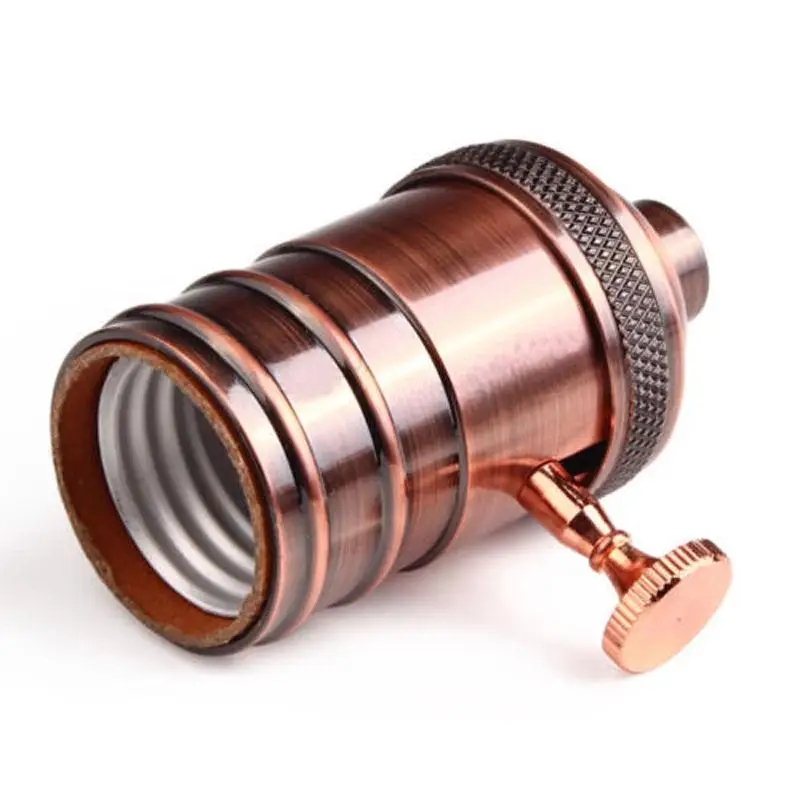 E27 Aluminum Alloy DIY Lamp Base With Switch Vintage Screw Socket Antique Lamp Holder Fixture