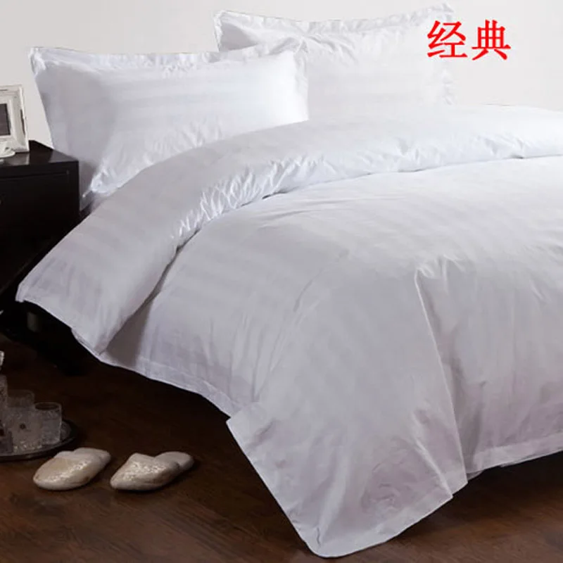 Pillowcase 5 Star Hotel Smooth Glossy Cover Full 100% Cotton White Parallel Line Cottons Bed Cloth Hotel Application Pillow Case
