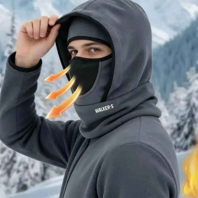 Gorro de pasamontañas de lana Polar impermeable informal ciclismo esquí para clima frío calentador de cuello con capucha cubierta térmica para la cara para mujeres y hombres