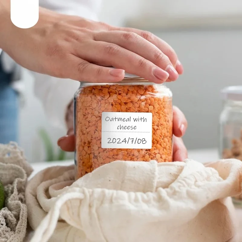 ملصق أبيض 3/6/10 لفات ملصق لاصق مقاوم للماء يستخدم مضاد للزيت لشريط الطابعة الحرارية الصغيرة SK58/SK20/SK35