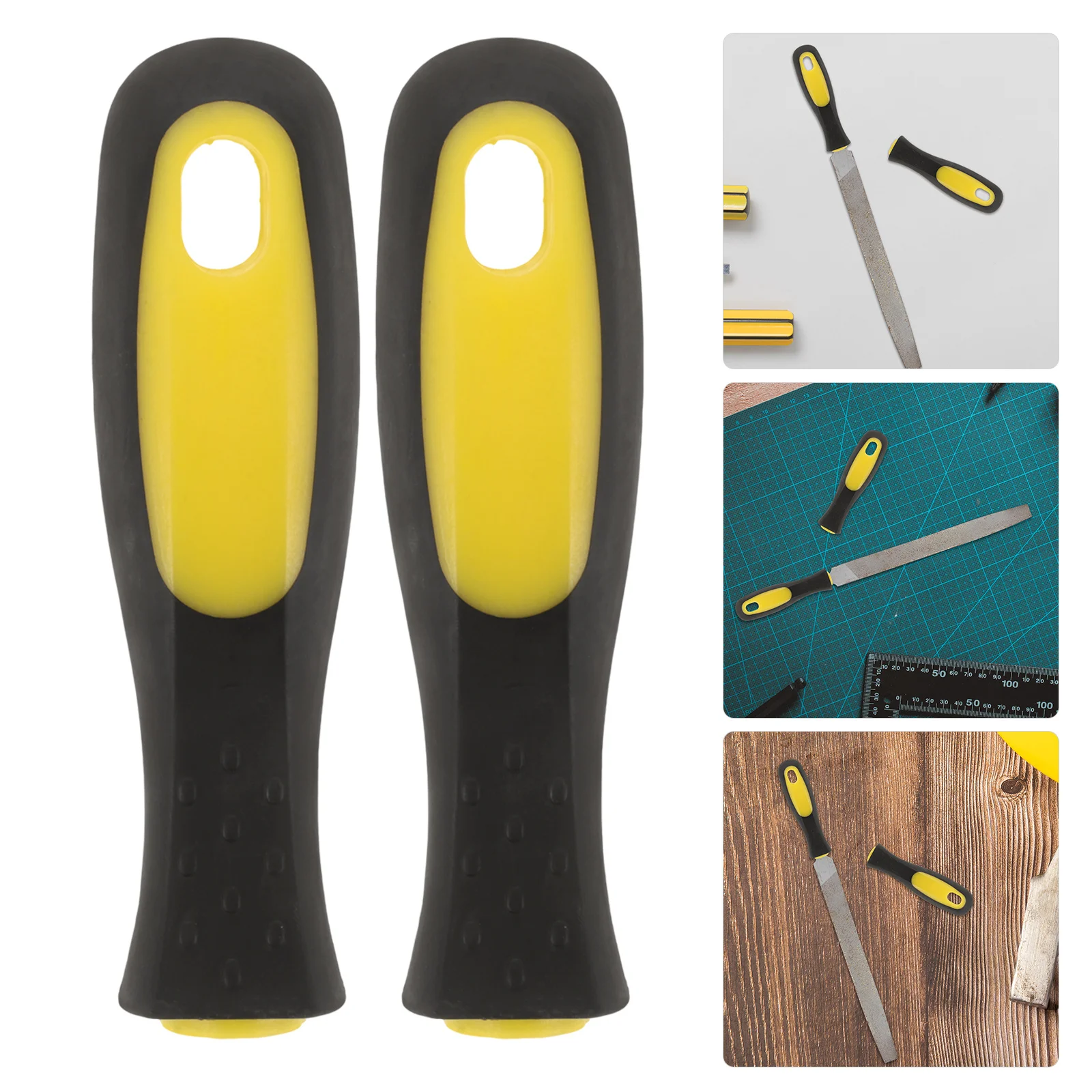 

4Pcs Plastic File Handle Replacement Anti-Slip Rasp Grip Sturdy Lightweight Ergonomic Cutter for Files Screwdrivers Hand Drills