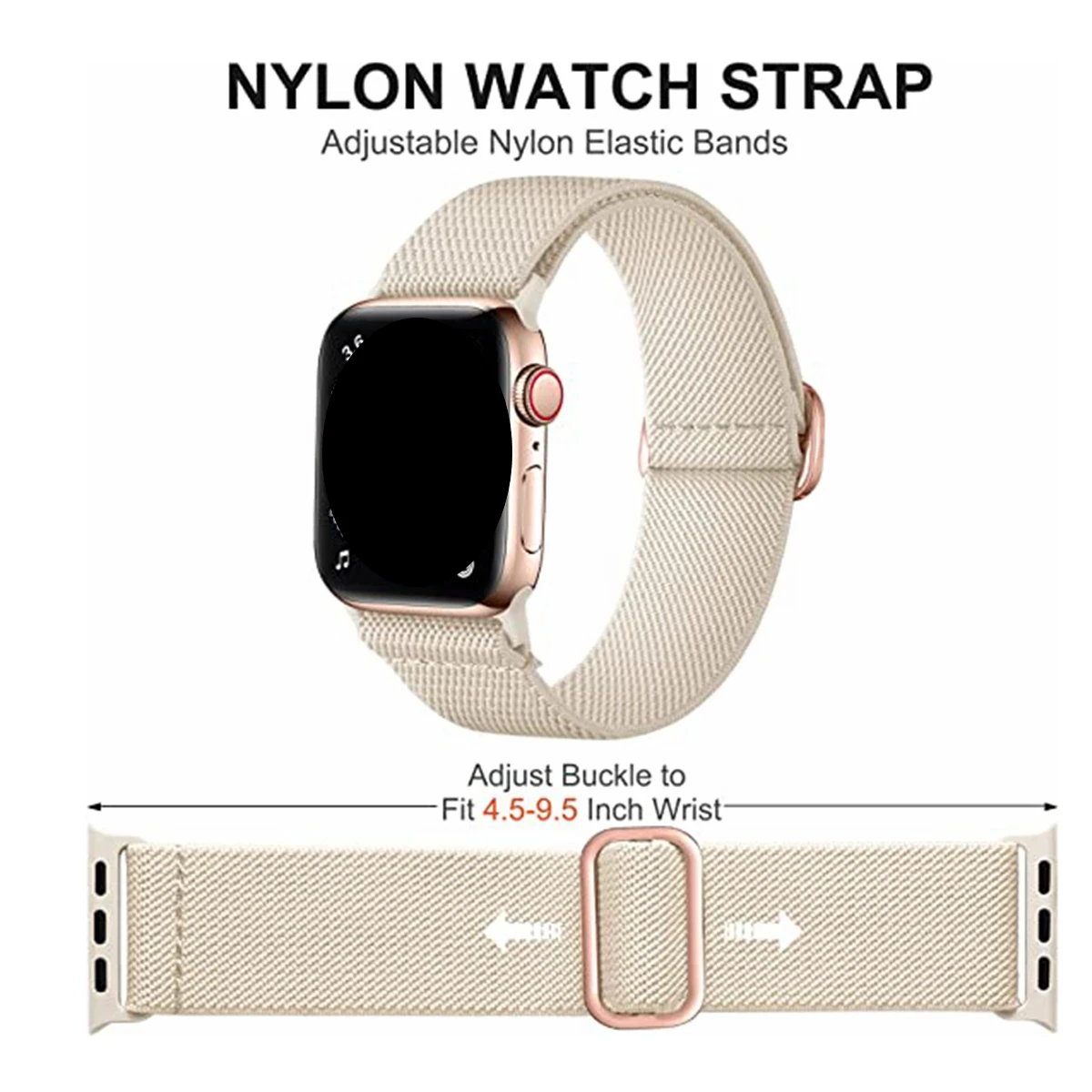 Elastic Strap for Apple Watch Band 45mm 44mm42mm49mm 38mm40mm41mm Nylon Stretchy Bracelets for Apple Watch Strap Iwatch 9 8 7 6