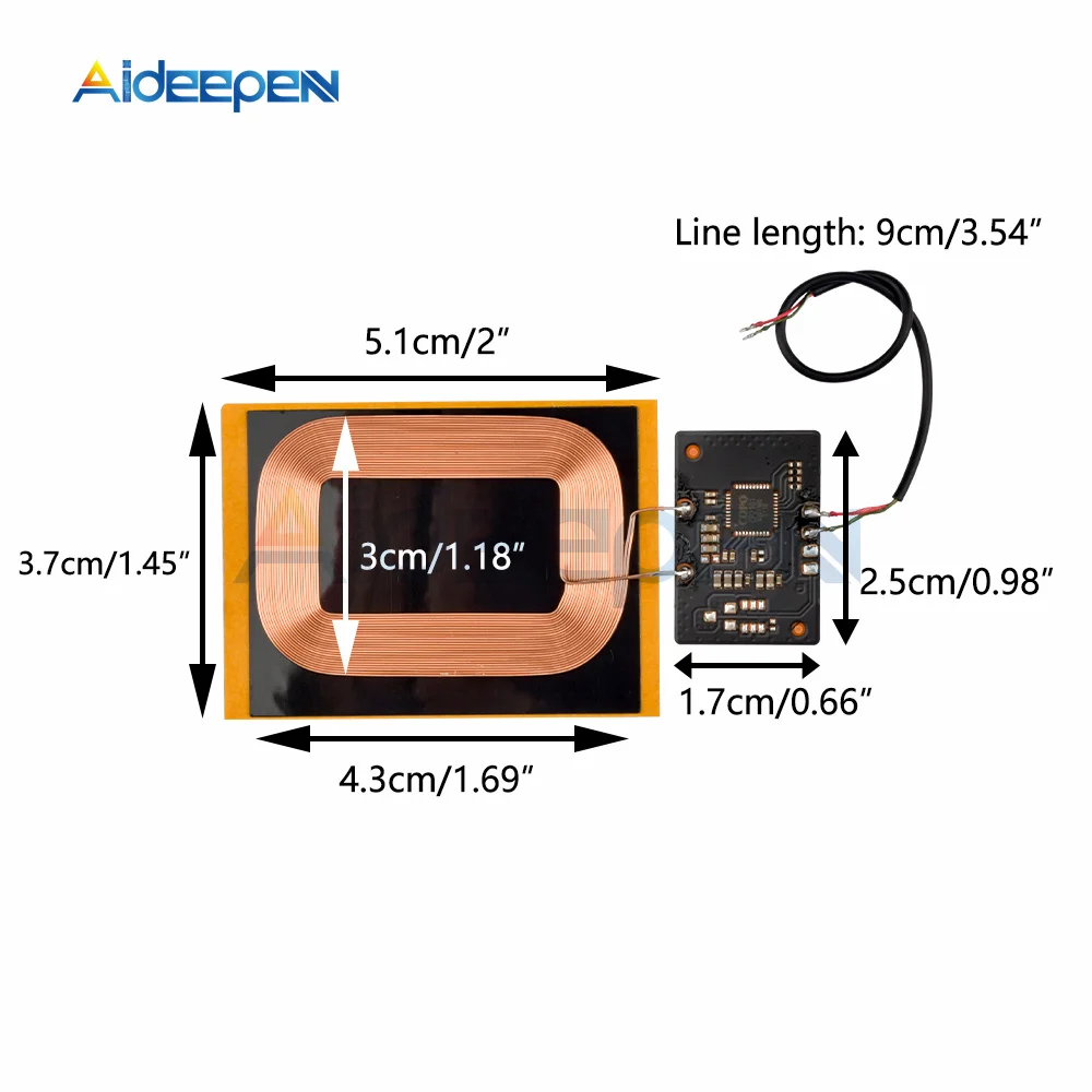 DIY Qi-Standard-Ladeempfängermodul für kabelloses Laden, Leiterplatte, DIY-Spule für Telefon, für Akku, 5 V, 1,5 A, schnelles Ladegerät. – Detail 10