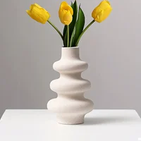 1/2Pcs Ceramic Vase,Off Round Modern Dried Flower Vase,Pampas Flower Boho Home Decor Vase For Centerpiece Wedding Dinner Table 12