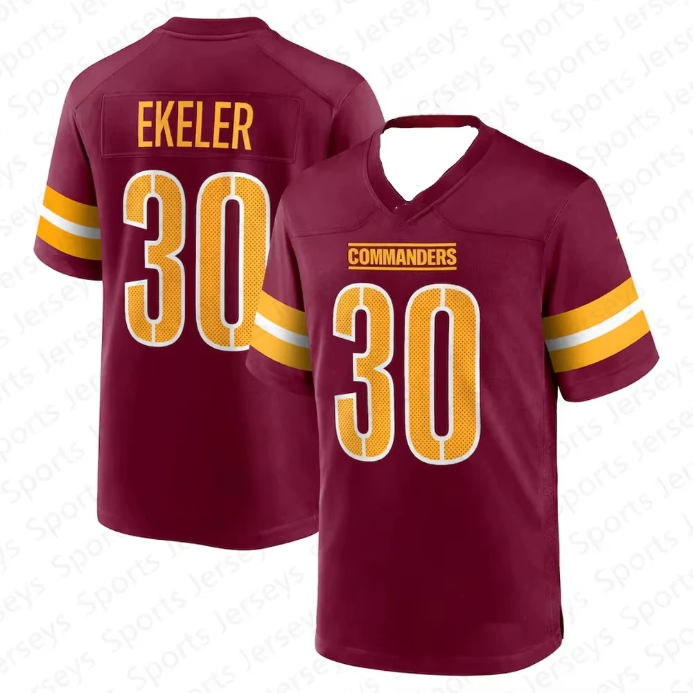 

В 2025 году новая мужская футболка из джерси для американского футбола Washington Jaden Daniels с 3D-принтом, футболка из джерси с короткими рукавами