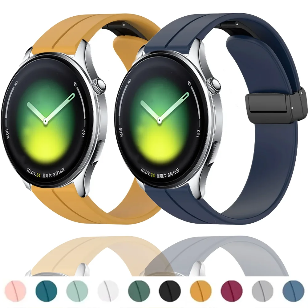 20mm 22mm Silikonarmband für Realme Watch 5/Oneplus Watch Lite/3/2R Magnetverschluss-Armband für Xiaomi Watch 5/S4-3-2 Armband