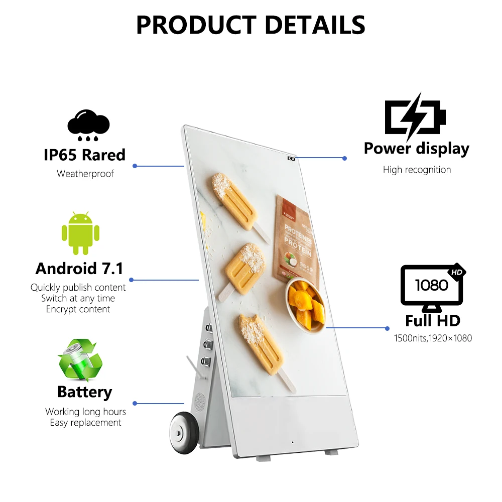 Outdoor Capacitive 4K Hd Touch Screen LCD Display Outdoor 43