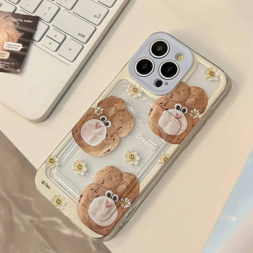 

Cookie Card Case Fro IPhone 15 14 13 12 11 Pro Max Plus Summer Flower Camera Protection Shockproof Hard Cover