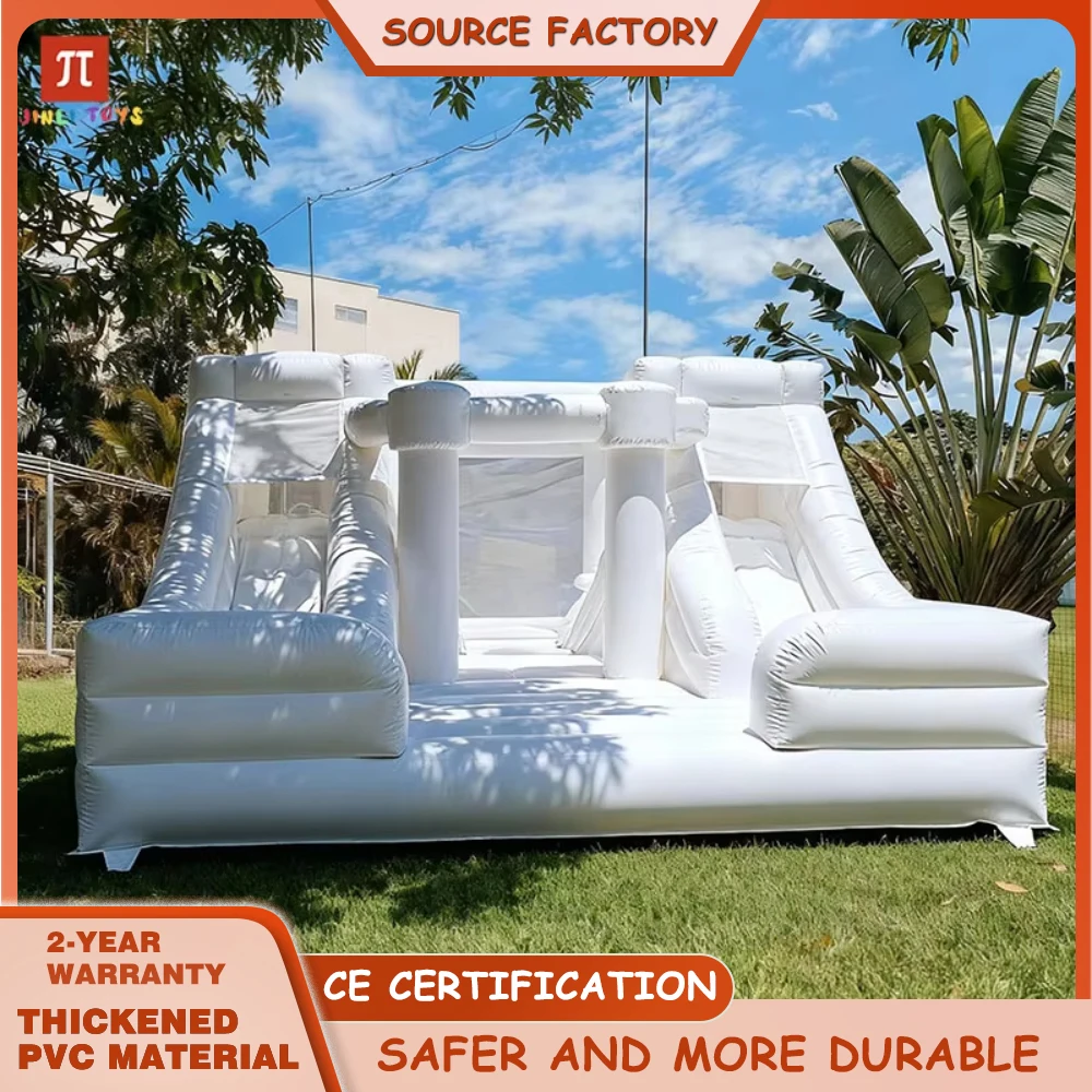 

Детский белый двойной горный домик из ПВХ, надувной белый прыгающий домик на открытом воздухе, подходящий для дня рождения, свадьбы