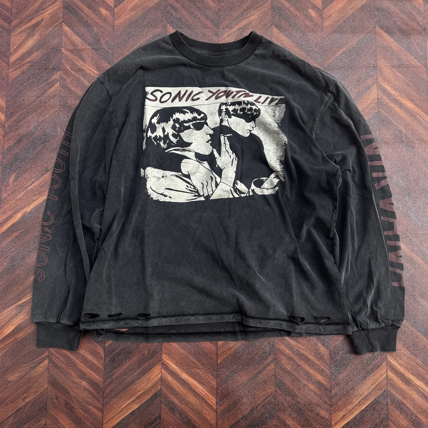 1990 Tour  Tee Streetwear Vintage Long Sleeves Autumn Character Avatar Print Winter Casual Oversize Tops T Shirt for Men Unisex