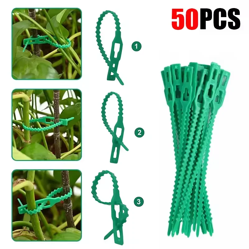 Wholesale Adjustable Plants Cable Ties Reusable Garden Self-locking Zip Cables Ties for Shrubs Support Fastener Loop Wrap Rings