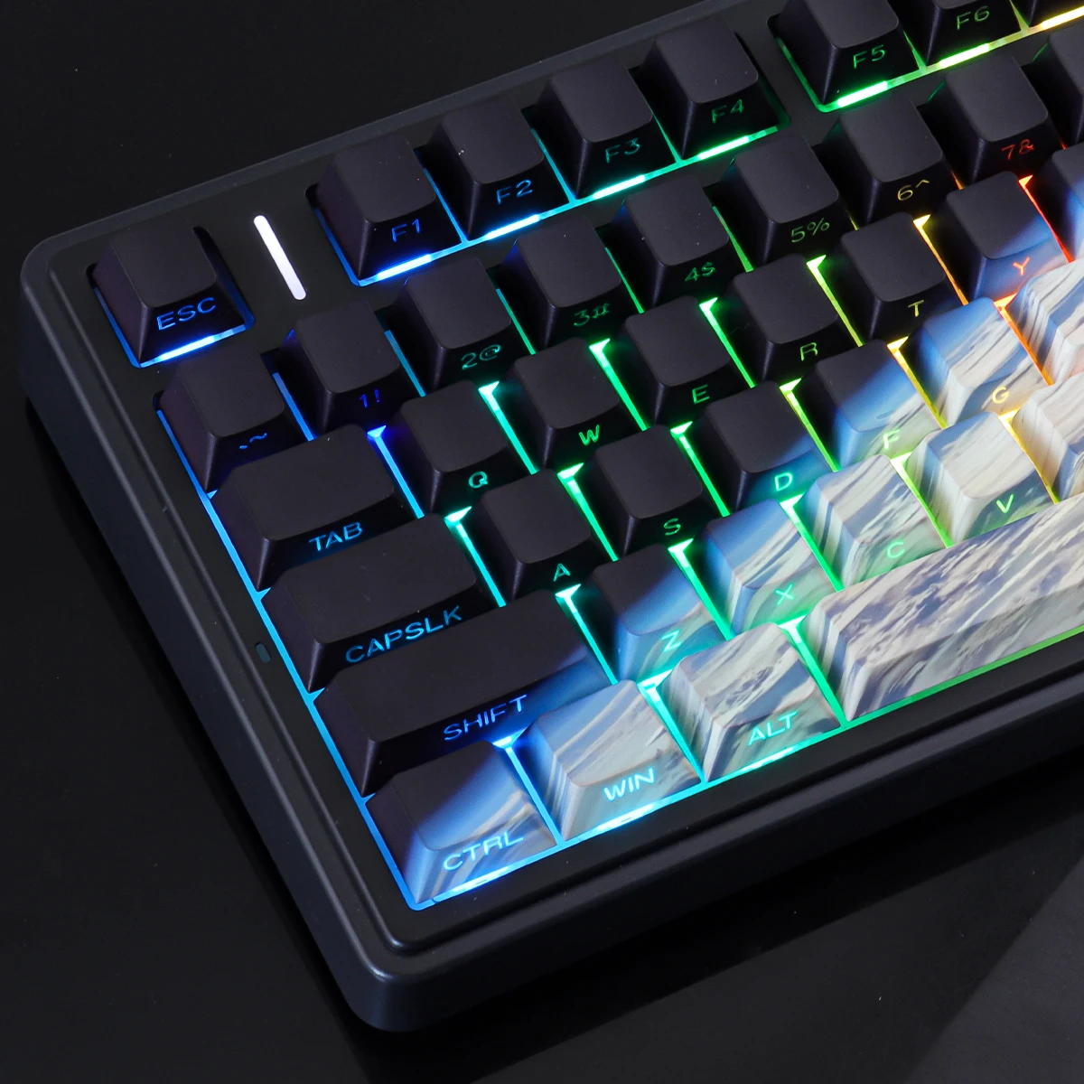 Earth Tone PBT Keycaps Set - 131 Keys Dye-Sublimation Side Print Backlit OEM Profile for Mechanical Keyboard