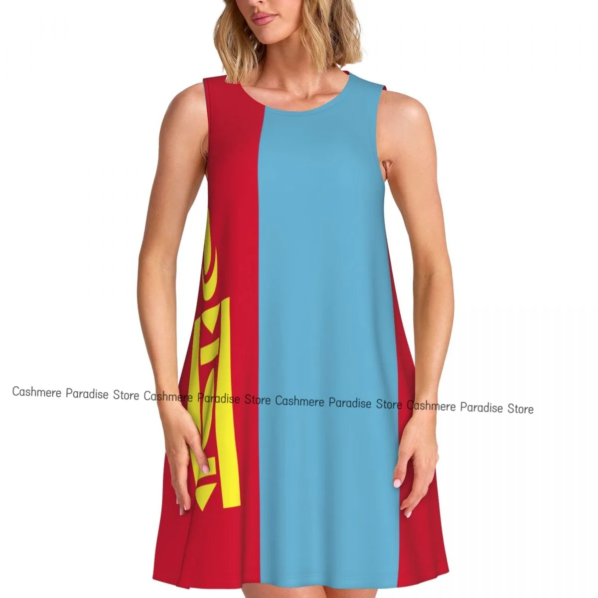 Robes d'été pour femmes, t-shirt de plage, sans manches, drapeau de la mongolie, décontracté, ample, débardeur, 2025