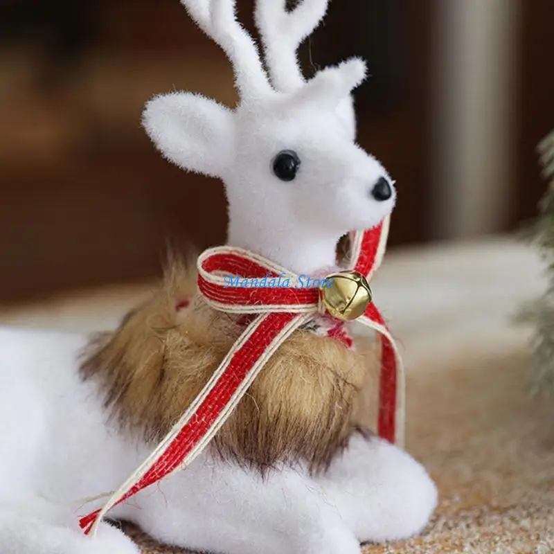 

U2JC Реалистичная статуя белого оленя, праздничная декоративная фигурка оленя, дисплей