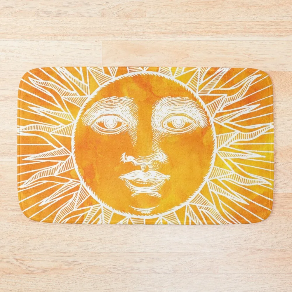 

Vintage sun Bath Mat Set Ofs In The Bathroom Non-Slip Bathroom Mat