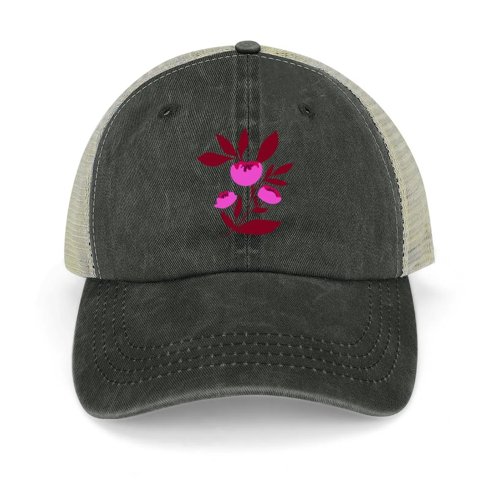 

Bright pink peony flowers on blue Baseball Cap Luxury Man Hat tactical cap Hat Beach sun hat Men Women's