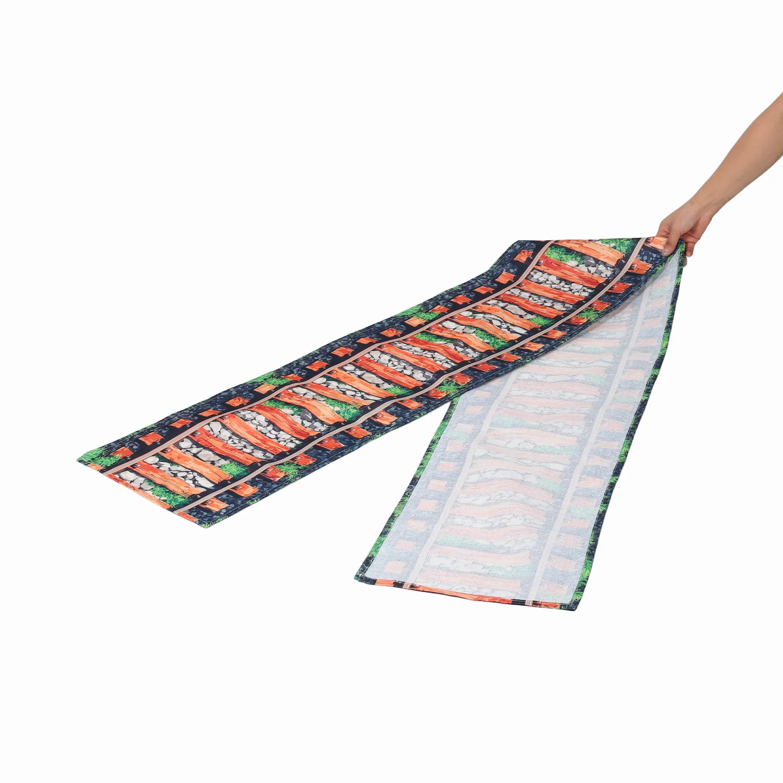 Wild Western Party Theme Table Runners Railroad Track Table Runner Polyester Tablecloth Cowboy Party Locomotive 230x33 Cm