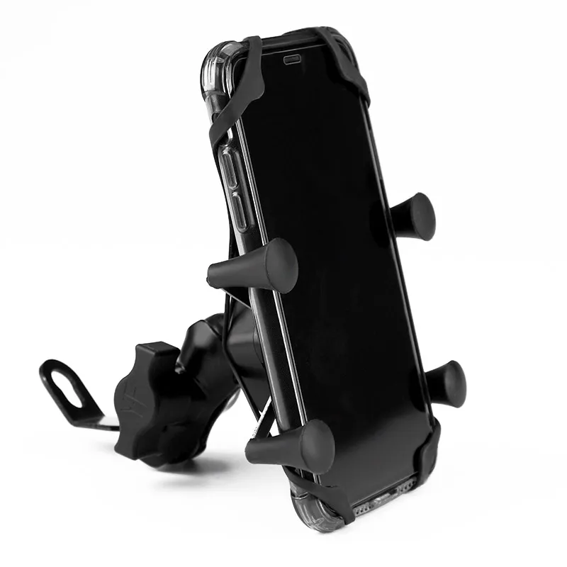 

Adjustable non-slip soft silicone network motorcycle mobile phone holder accessories