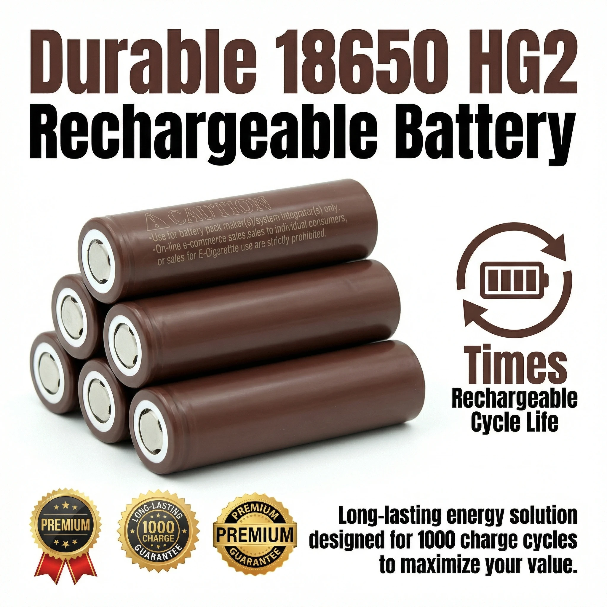 18650 Akku HG2 3000mAh 3,7V Hochstrom 30A Dauerentladung für Elektrowerkzeuge, Drohnen, RC-Spielzeug, wiederaufladbare Lithium-Ionen-Zelle