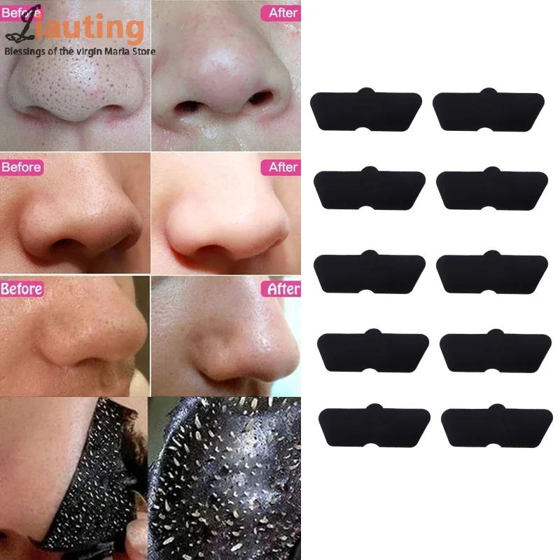 10 Stuks Neus Mee-Eter Verwijderaar Masker Neusstrips Zwart Hoofd Neus Stip Vlek Peel Sticker Gezicht Acne Whitehead Porie Reiniger Masker