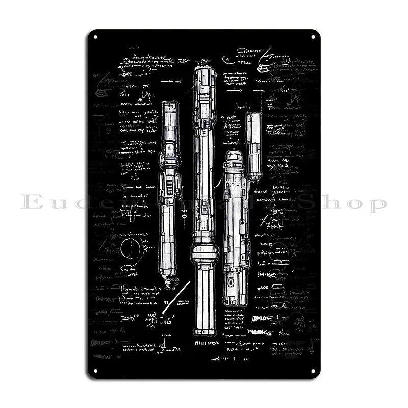 Light Saber Blueprints Inspired Metal Plaque Poster Retro Club Party Classic Iron Wall Decor Tin Sign Poster