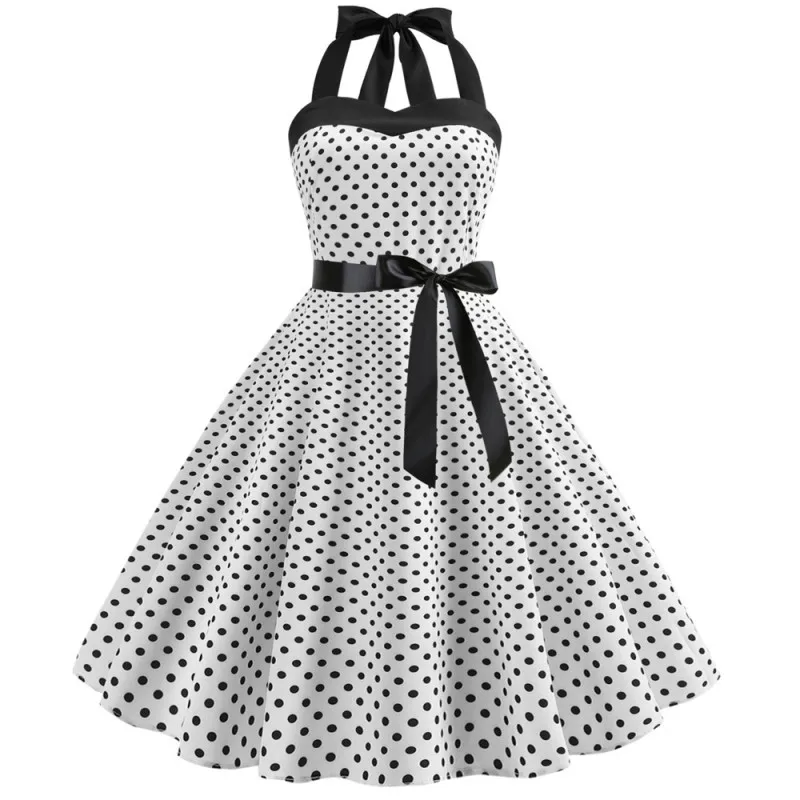 

Pretty Strapless polka dot Audrey Hepburn 1950s Vintage Inspired Flare Dress Women's Vintage Cosplay Costume ClubWear Streetwear