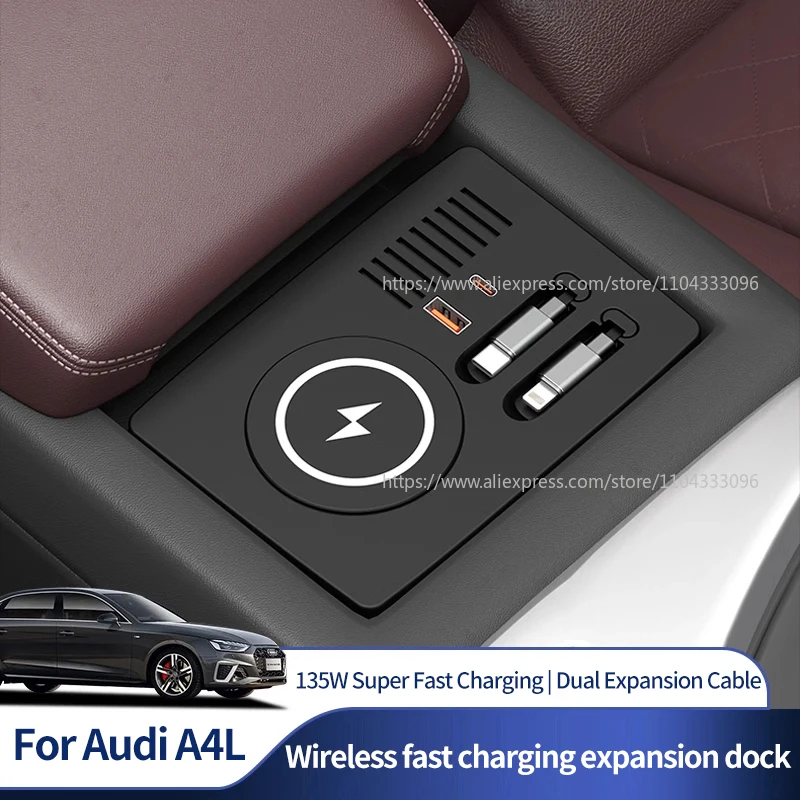 

Car Wireless Charger For Audi A4 A5 A4L A5L S4 S5 Q3 2017-2024 2025 Fast Phone Charger Charging Holder For Audi Accessories