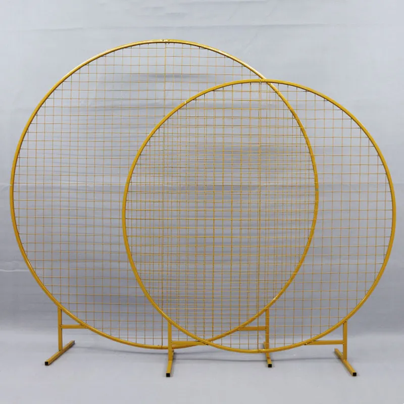 

Diameter 1.8M Circle Grid Wedding Arch Prop DIY Stage Birthday Party Backdrop Balloon Flower Stand Round Mesh Wedding Background