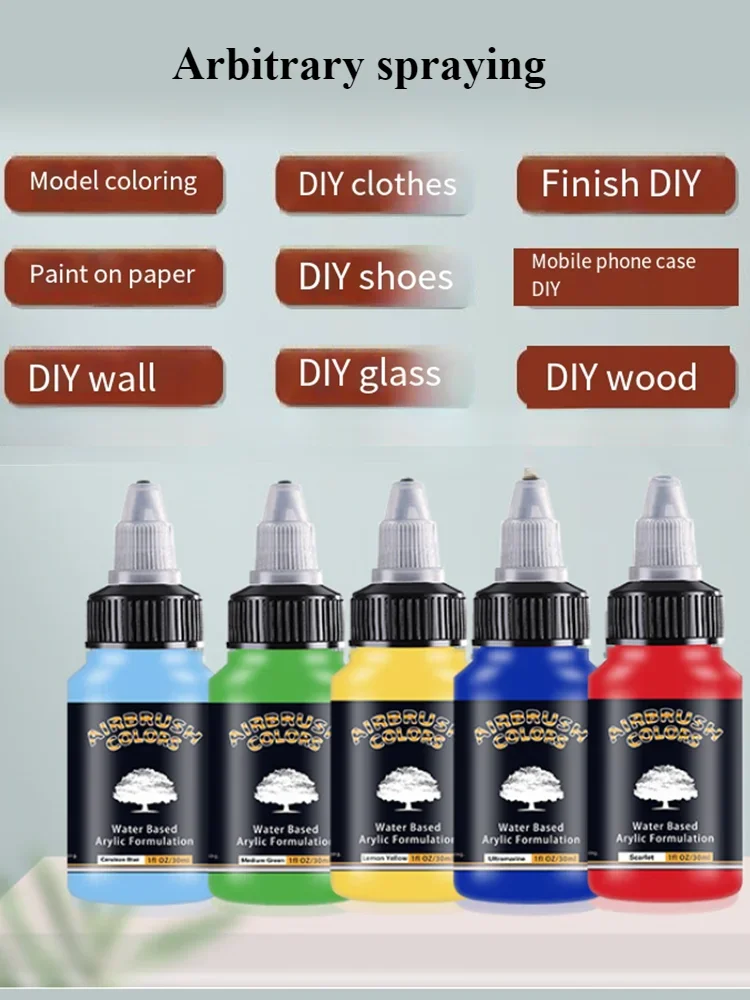 12 Color Acrylic Pigment Set Spray Pen/gun Special Water-based Paint DIY Hand-painted Shoe Wall Model Coloring Art Drawing Dye